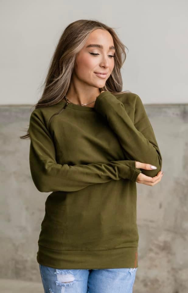 Side Zip Pullover Sweatshirt By Ampersand